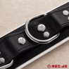 Collier de bondage en cuir noir / blanc