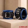 Menottes de bondage en cuir noir bleu