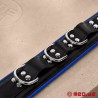 Collier de bondage en cuir noir / bleu