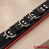 Collier de bondage en cuir noir / rouge