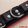Collier de bondage en cuir noir / rouge