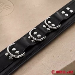 Collier de bondage en cuir noir