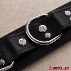 Collier de bondage en cuir noir