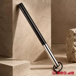 Bâton BDSM en cuir et acier inoxydable Conductor HurtMe